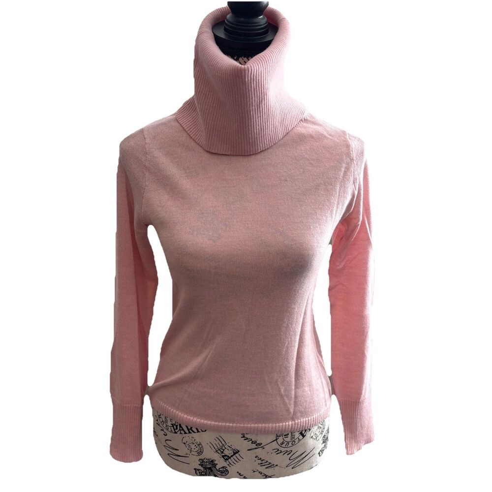 Banana Republic Merino Wool Women’s Light Pink Purple Sweater Small Turtleneck